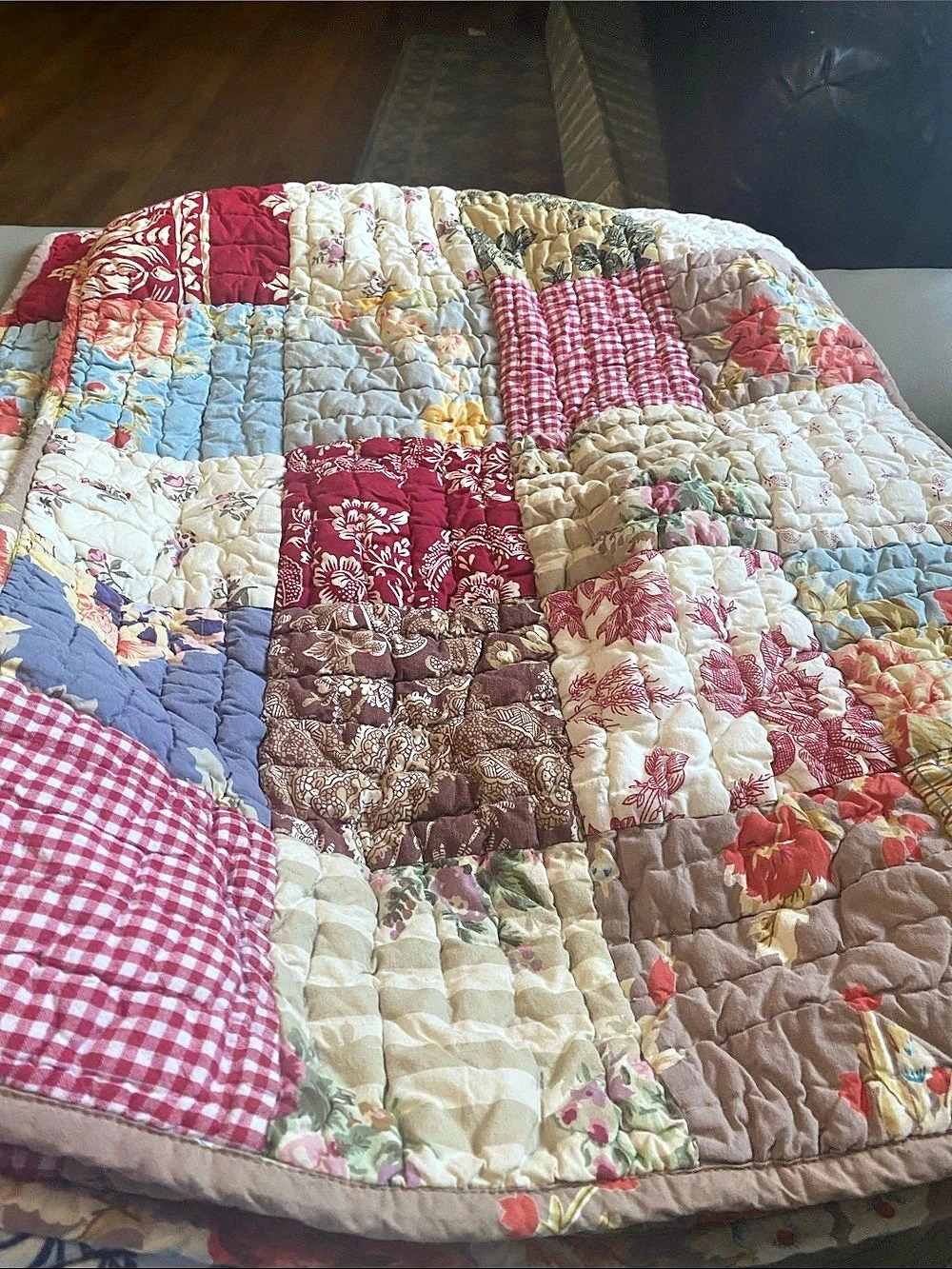 Vintage Pottery Barn Floral Patchwork set of 2 standard shams